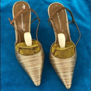 Gold A Marinelli Slip On Sling Backs Sz 7
